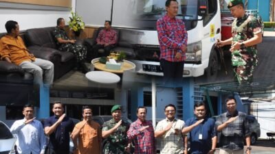 Komandan Kodim 0819/Pasuruan Letkol Inf Boga Bramiko, M.Han melaksanakan kunjungan silaturahmi ke kantor PLN UP3 Kota Pasuruan. (Foto: ist).