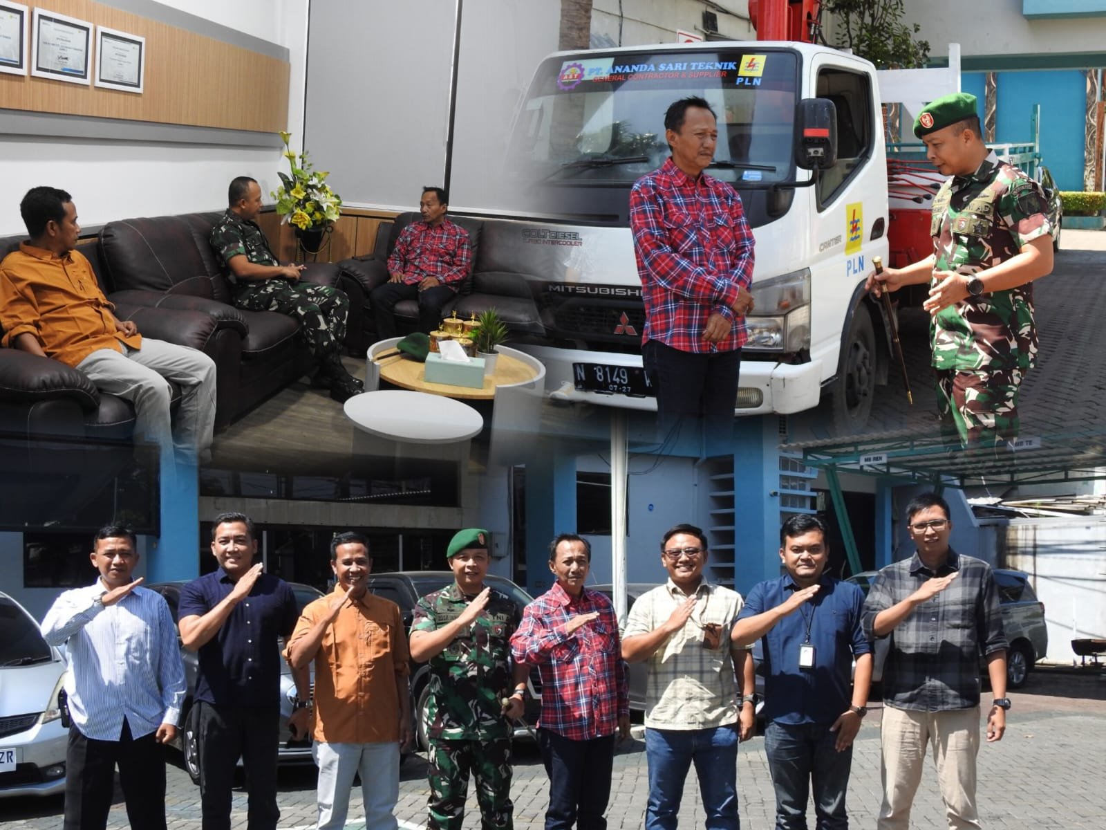 Komandan Kodim 0819/Pasuruan Letkol Inf Boga Bramiko, M.Han melaksanakan kunjungan silaturahmi ke kantor PLN UP3 Kota Pasuruan. (Foto: ist).