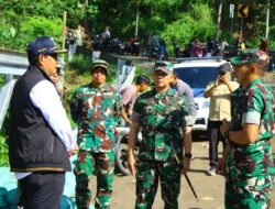Danrem 083/Bdj Tinjau Percepatan Pembangunan Jembatan Bailey di Wilayah Kecamatan Lumbang