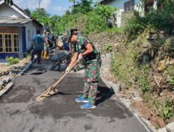 Jalan Dusun Klagin Mulai Berubah, Pemasangan Paving TMMD Ke-128 Capai 70 Persen