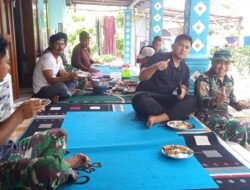 Kebersamaan Satgas TMMD Ke-128 dan Warga Dusun Klagin Desa Brabe Lewat Makan Siang