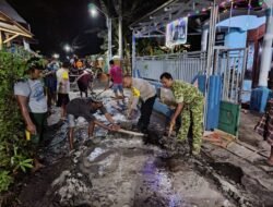 Pererat Kebersamaan, Satgas Kerjabakti Bersama Masyarakat Desa Brabe