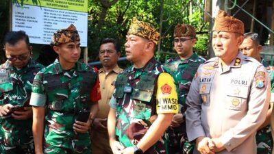 Tim Wasev Sterad TNI Tinjau Program TMMD Ke-128 di Desa Brabe