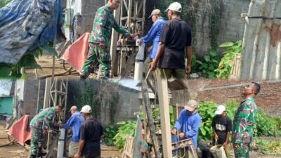 Pastikan Program TNI Manunggal Air Tepat Sasaran, Danramil Rejoso Tinjau Langsung Pengeboran Air di Arjosari
