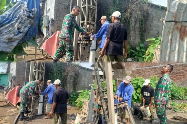 Pastikan Program TNI Manunggal Air Tepat Sasaran, Danramil Rejoso Tinjau Langsung Pengeboran Air di Arjosari