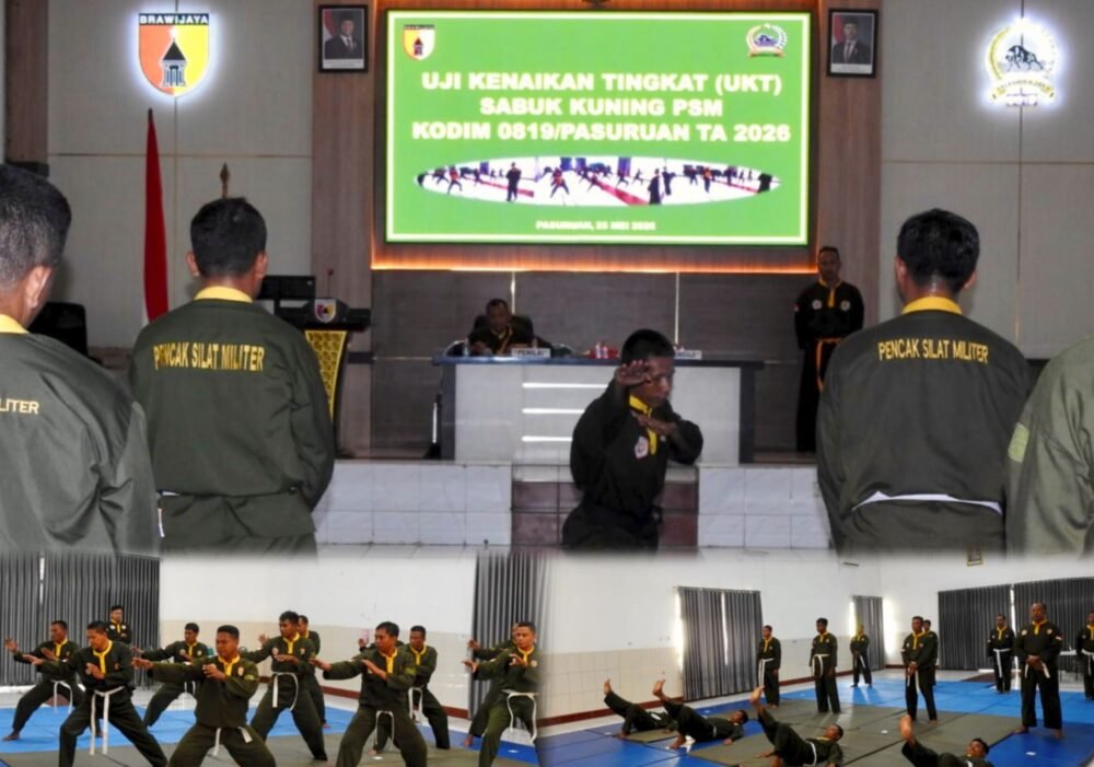 Ujian Kenaikan Tingkat Pencak Silat Militer Kodim 0819/Pasuruan