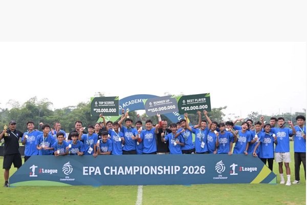 Persiku Kudus U19 harus puas mengakhiri perjalanan mereka sebagai runner-up Elite Pro Academy (EPA) Championship U19 2026 setelah kalah dramatis 2-3 dari Sumsel United U19 pada partai final yang berlangsung di Lapangan Akademi Garudayaksa, Bekasi, Sabtu (16/5). (Foto: ILeague).