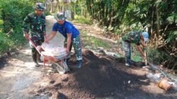 Pembangunan tembok penahan tanah atau TPT di Dusun Klagin, Desa Brabe, Kecamatan Maron, Kabupaten Probolinggo telah mencapai progres 95 persen. (Foto: ist)
