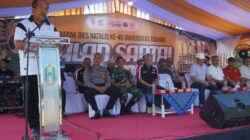 Lapangan Sepak Bola Universitas Asahan (UNA) berubah menjadi lautan kreativitas saat Bupati Asahan, Taufik Zainal Abidin, S.Sos., M.Si., secara resmi membuka Universitas Asahan Marching Band Competition (UNA NBC) 2026, Minggu (10/05). (Foto: ist)