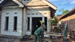 Pembangunan Rehabilitasi Rumah Tidak Layak Huni milik Ibu Rafi'ah atau Ramo usia 83 tahun di Dusun Klagin RT 18 RW 06 Desa Brabe, Kecamatan Maron, Kabupaten Probolinggo, telah mencapai progres 85 persen. (Foto: ist)