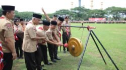 Bupati Asahan, Taufik Zainal Abidin, S.Sos., M.Si., buka Jambore Cabang Pramuka 2026 untuk perkuat karakter generasi muda. (Foto: ist)