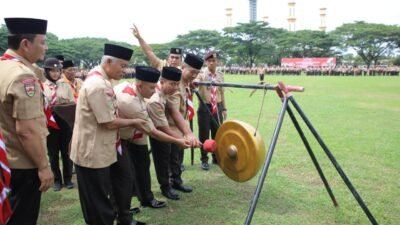 Bupati Asahan, Taufik Zainal Abidin, S.Sos., M.Si., buka Jambore Cabang Pramuka 2026 untuk perkuat karakter generasi muda. (Foto: ist)