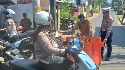 Satlantas Polres Kediri Kota Terapkan Rekayasa Lalu Lintas Selama Pembangunan Jembatan Kaliombo