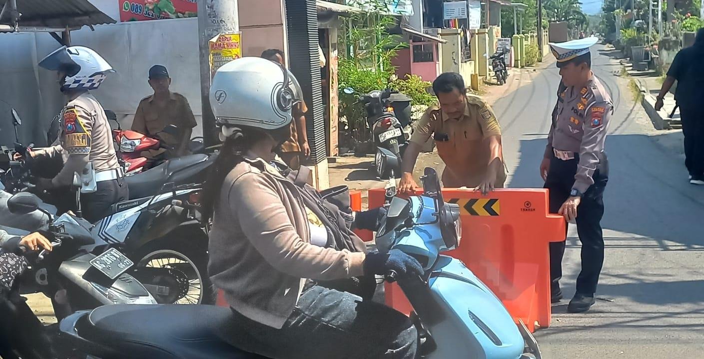 Satlantas Polres Kediri Kota Terapkan Rekayasa Lalu Lintas Selama Pembangunan Jembatan Kaliombo
