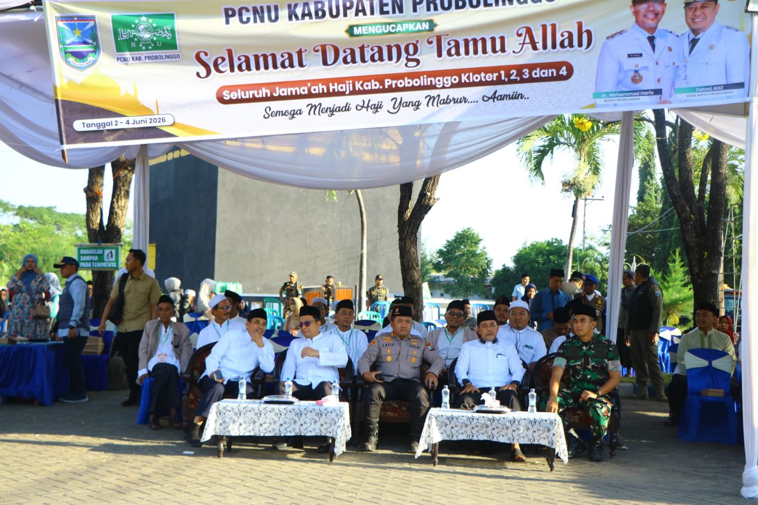 Dandim Bersama Forkopimda Kabupaten Probolinggo Sambut Kepulangan Jemaah Haji