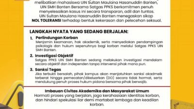 Rektor UIN SMH Banten, Tidak Tolerir Pelaku Pelecehan dan Kekerasan Seksual