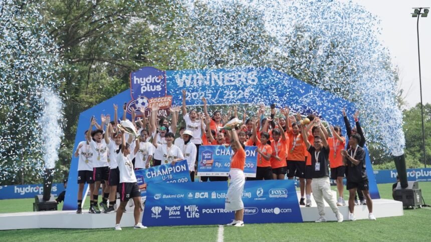 Cipta Cendikia Football Academy (U-15) dan Putri JP Jakarta (U-18) sukses menjuarai HYDROPLUS Soccer League Jakarta 2025/2026