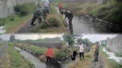 Cegah Penyumbatan dan Banjir, Babinsa Ngerong Ajak Warga Bersihkan Sungai