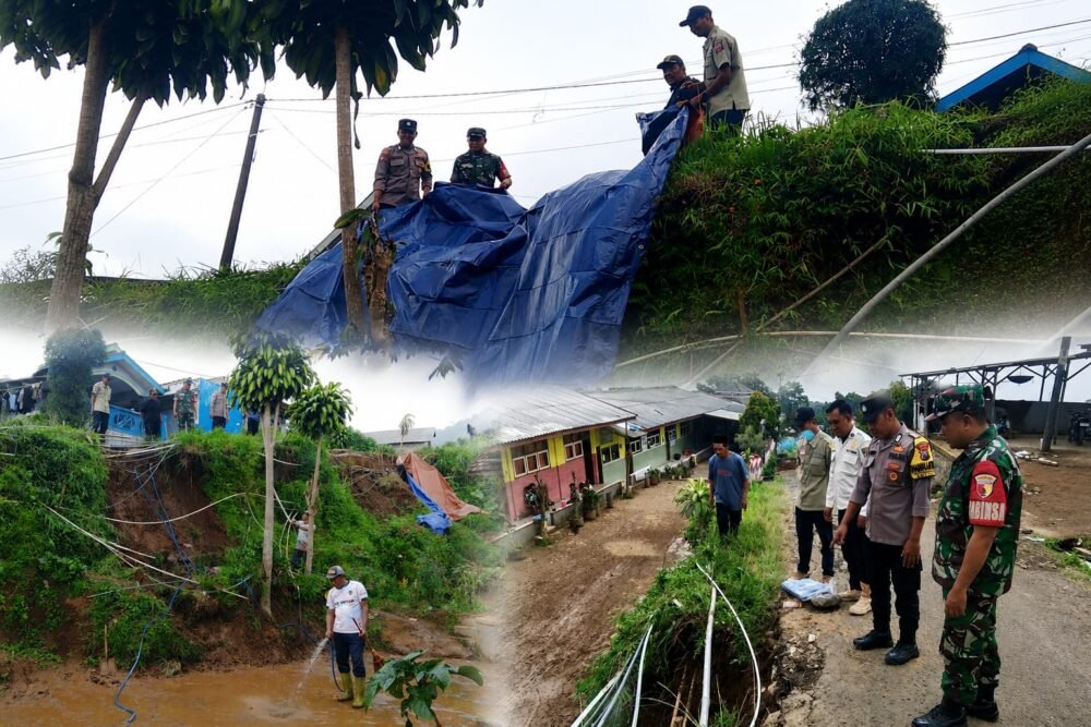 Gerak Cepat Babinsa Puspo Tangani Dampak Longsor Akibat Cuaca Ekstrem