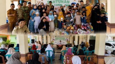 Babinsa Pandaan Pasuruan mendampingi kegiatan santunan anak yatim piatu