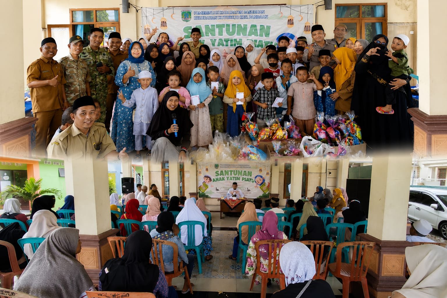 Babinsa Pandaan Pasuruan mendampingi kegiatan santunan anak yatim piatu
