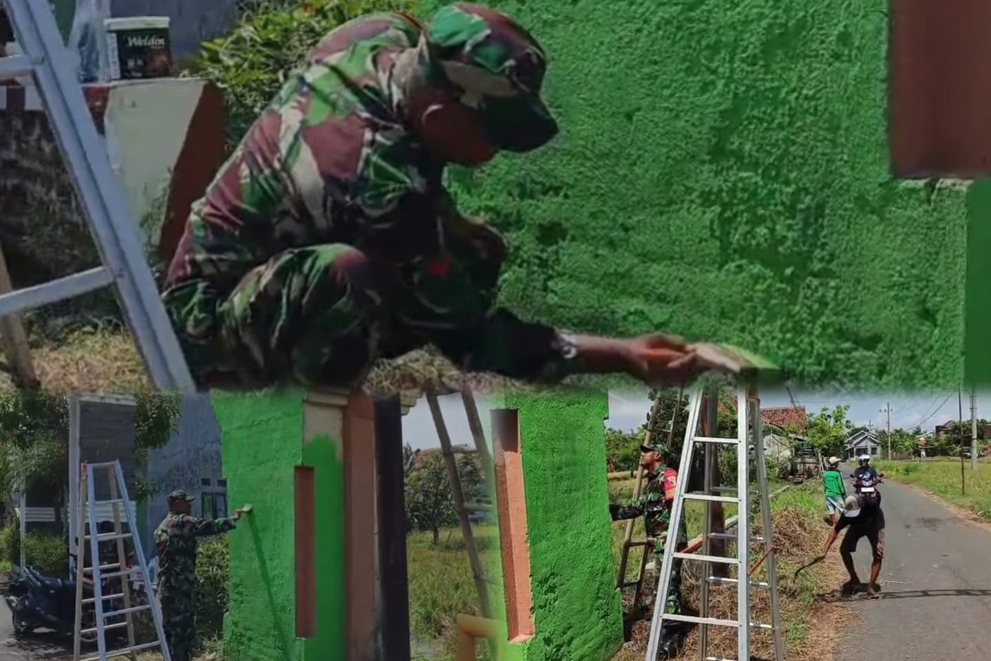 Dari Irigasi hingga Tugu Batas Desa, Babinsa dan Warga Kompak Wujudkan Lingkungan Asri