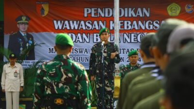 Komandan Kodim 0820/Probolinggo Pimpin Upacara Pembukaan Pendidikan Wawasan Kebangsaan dan Bela Negara di Universitas Panca Marga