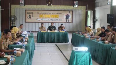 Mantapkan Koordinasi Lintas Sektor, Kodim dan Pemkab Bojonegoro Gelar Rakor Kesiapan TMMD 129
