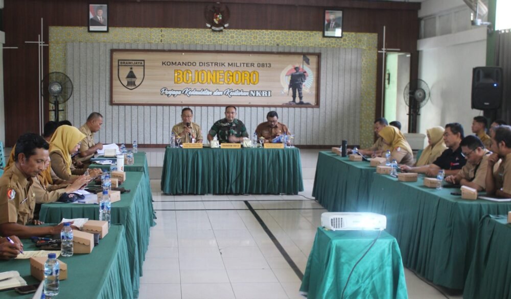 Mantapkan Koordinasi Lintas Sektor, Kodim dan Pemkab Bojonegoro Gelar Rakor Kesiapan TMMD 129
