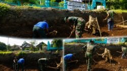Wujudkan Akses Transportasi yang Lebih Baik, Babinsa Watulumbung Bersama Warga Gotong Royong Ratakan Jalan Desa