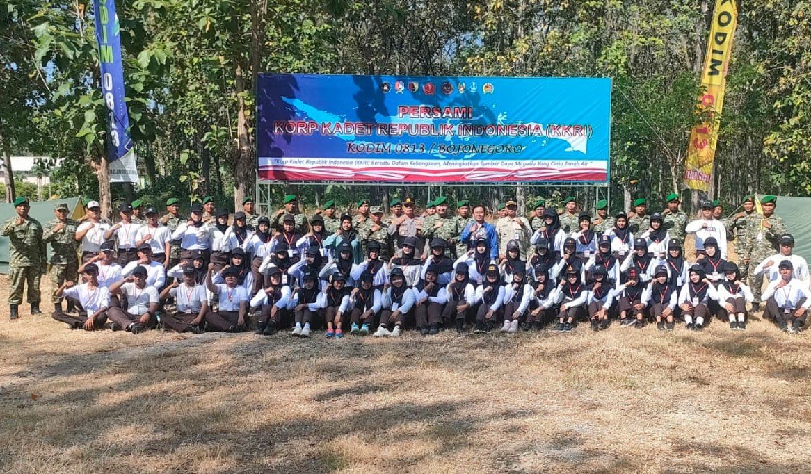 Tumbuhkan Semangat Juang Generasi Muda, Kodim Bojonegoro Gelar Persami Korp Kadet Republik Indonesia