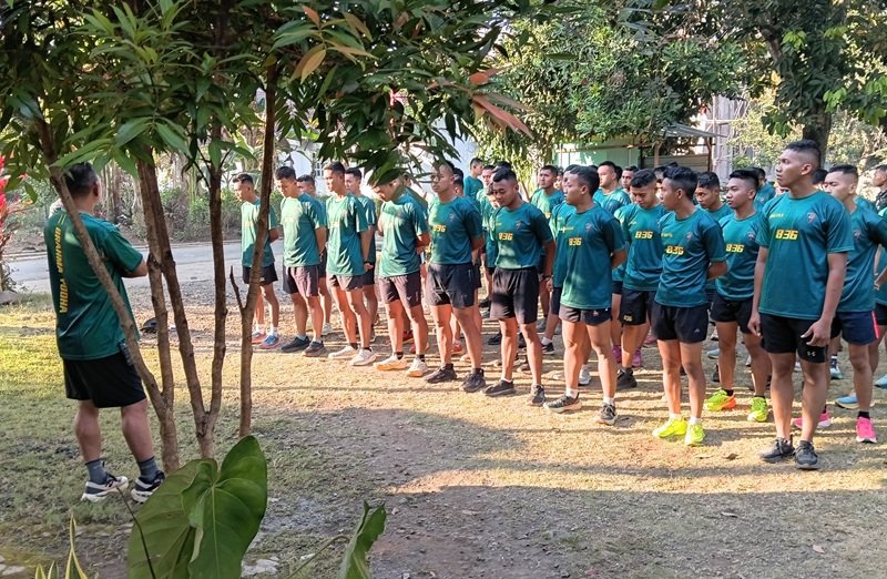 Apel dan Lari Pagi Perkuat Kesiapan Satgas TMMD Bangun Desa