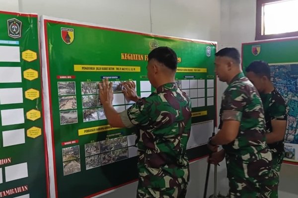 Data Progres TMMD Kodim 0821/Lumajang Terus Diperbarui Demi Percepatan Pembangunan