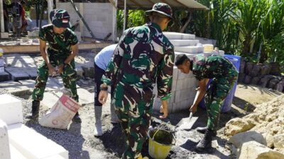 Dedikasi Terus Membara: Satgas TMMD 129 Bojonegoro dan Warga Bangun Desa Kesongo