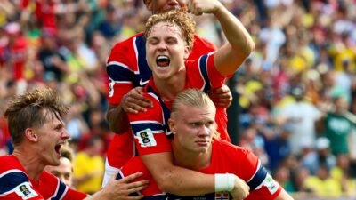 Norwegia Pulangkan Brasil, Haaland Borong Dua Gol