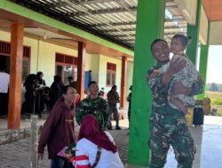 Keceriaan Anak-Anak Warnai Kegiatan Satgas TMMD 129 Bojonegoro di Balai Desa Kesongo