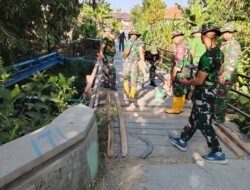 Permudah Akses Masyarakat, Satgas TMMD 129 Bojonegoro Bangun Jembatan Dusun Mundu