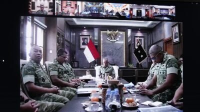 Membangun Satuan yang Adaptif, Irdam V/Brawijaya Ikuti Rapat Virtual Evaluasi Pembentukan Brigif dan Yonif TP