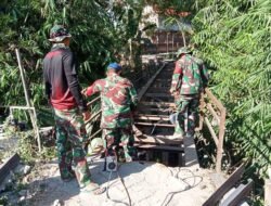 TMMD 129 Bojonegoro Kebut Perbaikan Jembatan Kesongo