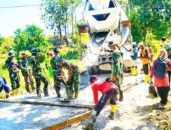 Pengecoran Jalan Kedungpandan Tuntas, Satgas TMMD 129 Bojonegoro Siap Geser ke Dusun Mundu
