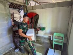 Satgas TMMD 129 Bojonegoro Gotong Royong Garap Rumah Koko Margono
