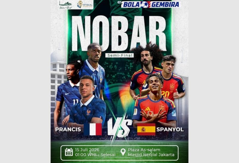 Masjid Istiqlal Gelar Nobar Prancis vs Spanyol, Jemaah Diajak Lanjut Salat Subuh Berjamaah