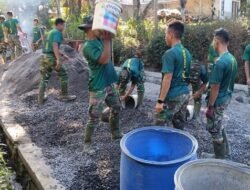 Pasokan Material Rabat Jalan Dipastikan, Satgas TMMD ke-129 Percepat Pembangunan Desa