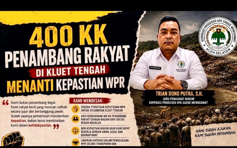 Ratusan Penambang Rakyat di Kluet Tengah Aceh Selatan Menunggu Kepastian Penetapan WPR