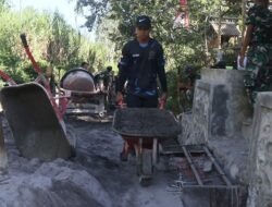 Pengecoran Rabat Jalan TMMD Dipercepat, Sinergi Satgas dan Warga Percepat Pembangunan