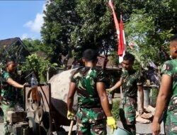 Pembangunan Irigasi TMMD ke-129 Berlanjut, Satgas Maksimalkan Kualitas Adonan Beton