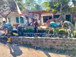 Kekompakan Satgas TMMD dan Warga Percepat Pembangunan Drainase