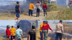 Lahan Kosong Terbakar, Babinsa dan Warga Sigap Padamkan Api