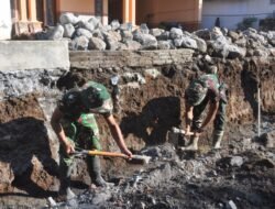 Satgas TMMD ke-129 Kodim 0821/Lumajang Laksanakan Pelebaran Drainase