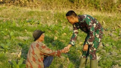 Menyapa di Tengah Ladang, Satgas TMMD 129 Bojonegoro Rajut Kemanunggalan TNI dan Rakyat